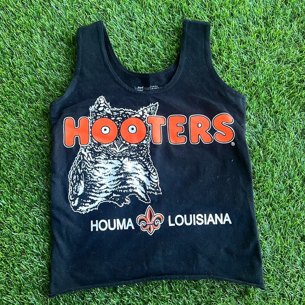 Authentic Hooters Girl Friday Uniform Tank Top Lycra Black Size S